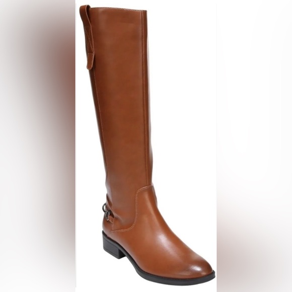 Sam & Libby Shoes - SAM AND LIBBY NEW 8.5 women’s brown cognac riding boots perry vegan leather